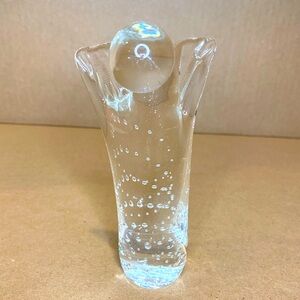 EUC Vtg Shirley Elford Clear Blown Glass Angel Art Collectible Unique